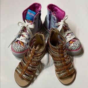 Racheal Zoe Skechers Little Girls Bundle of 2 Sandals Sneakers Sz 12
